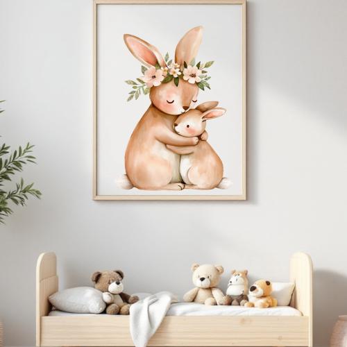 Buegelbild Boho-Hase
